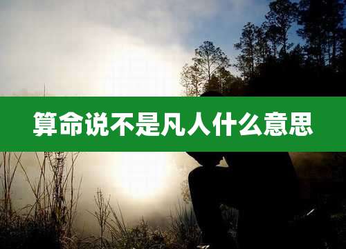 算命说不是凡人什么意思