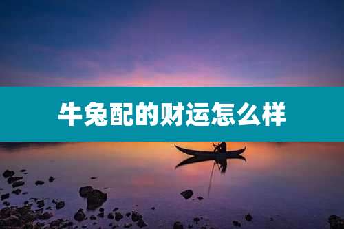 牛兔配的财运怎么样