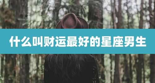 什么叫财运最好的星座男生