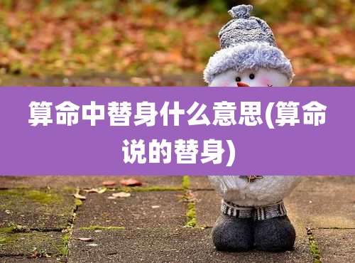 算命中替身什么意思(算命说的替身)