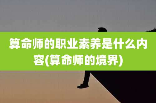 算命师的职业素养是什么内容(算命师的境界)