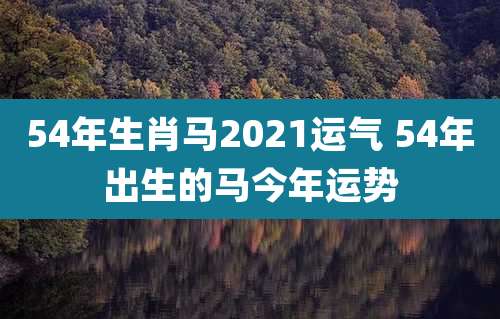 54年生肖马2021运气 54年出生的马今年运势