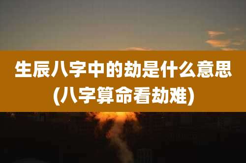 生辰八字中的劫是什么意思(八字算命看劫难)