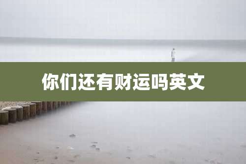 你们还有财运吗英文