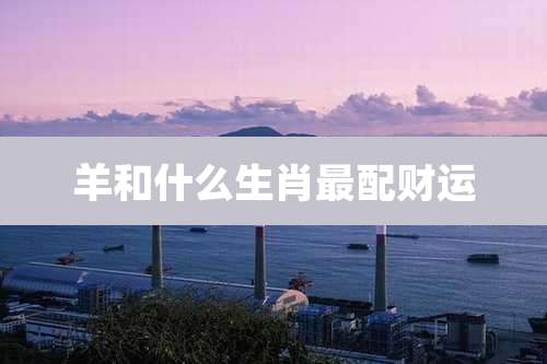 羊和什么生肖最配财运