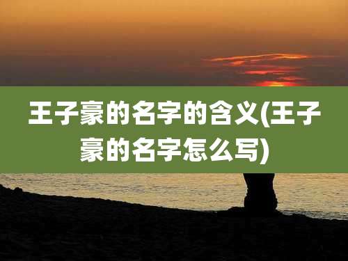 王子豪的名字的含义(王子豪的名字怎么写)