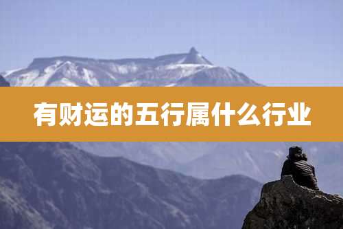 有财运的五行属什么行业