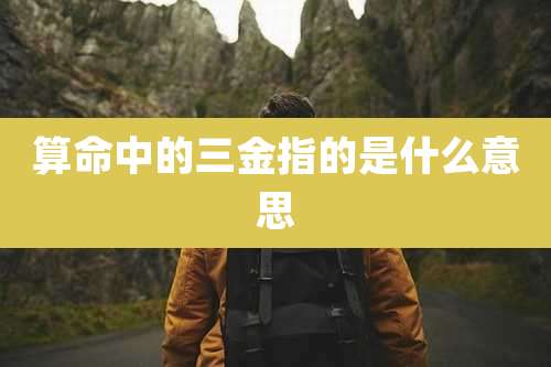 算命中的三金指的是什么意思