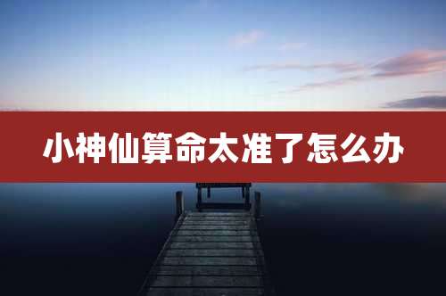 小神仙算命太准了怎么办