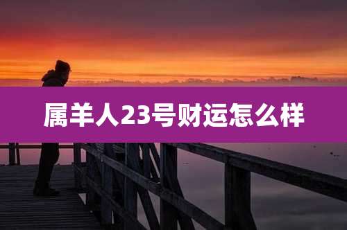 属羊人23号财运怎么样