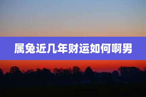 属兔近几年财运如何啊男