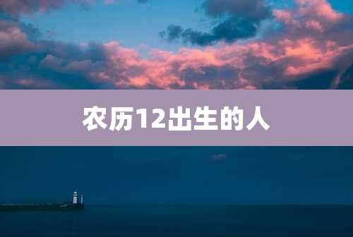 农历12出生的人