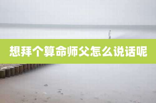 想拜个算命师父怎么说话呢