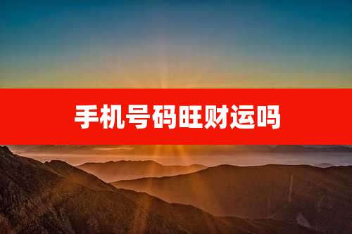 手机号码旺财运吗