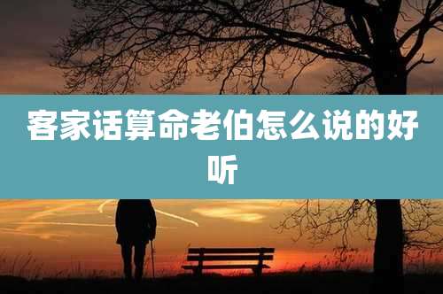 客家话算命老伯怎么说的好听