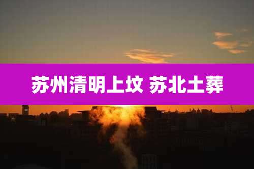 苏州清明上坟 苏北土葬