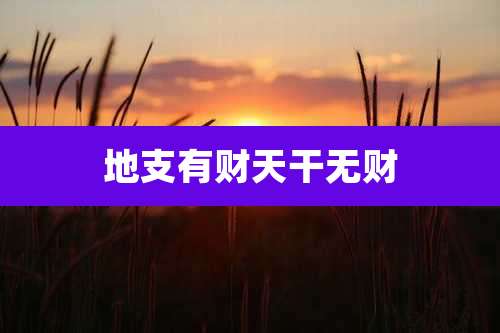 地支有财天干无财