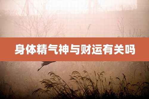 身体精气神与财运有关吗