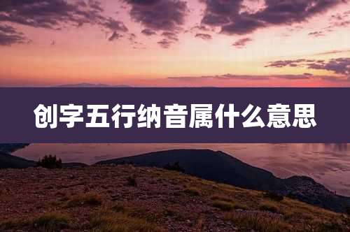 创字五行纳音属什么意思