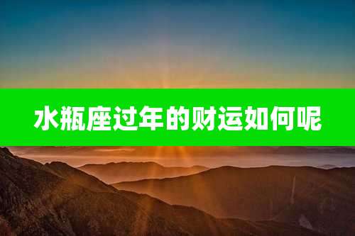 水瓶座过年的财运如何呢