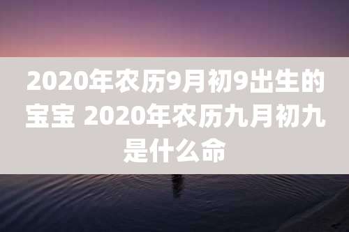 2020年农历9月初9出生的宝宝 2020年农历九月初九是什么命