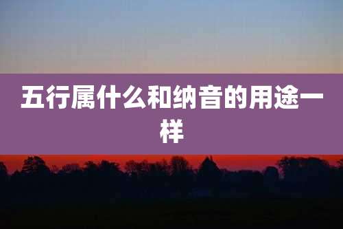五行属什么和纳音的用途一样