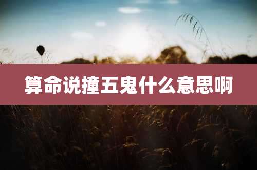 算命说撞五鬼什么意思啊
