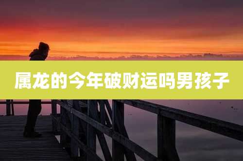 属龙的今年破财运吗男孩子