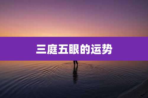 三庭五眼的运势