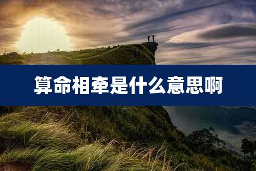 算命相牵是什么意思啊