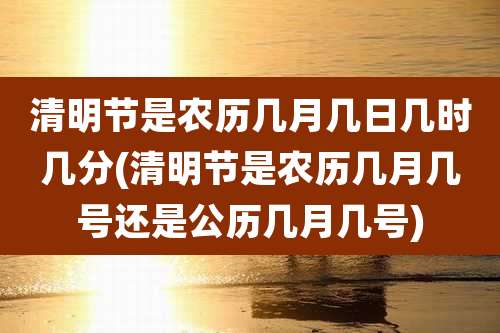清明节是农历几月几日几时几分(清明节是农历几月几号还是公历几月几号)