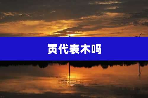 寅代表木吗