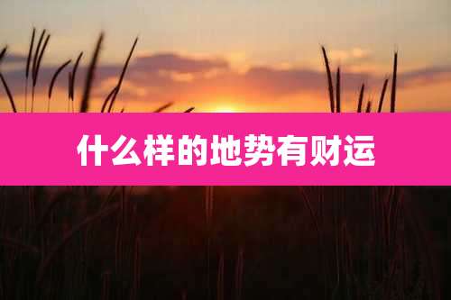 什么样的地势有财运