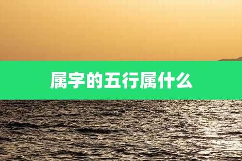 属字的五行属什么