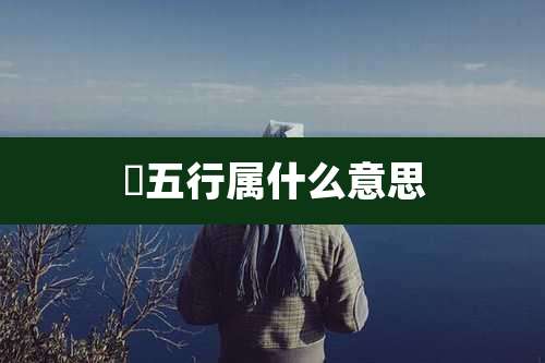 賎五行属什么意思