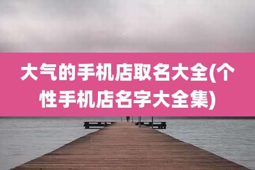 大气的手机店取名大全(个性手机店名字大全集)