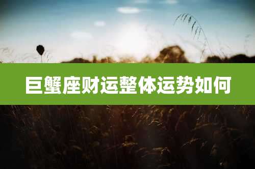 巨蟹座财运整体运势如何