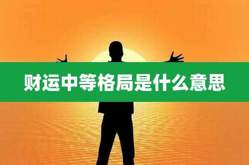 财运中等格局是什么意思
