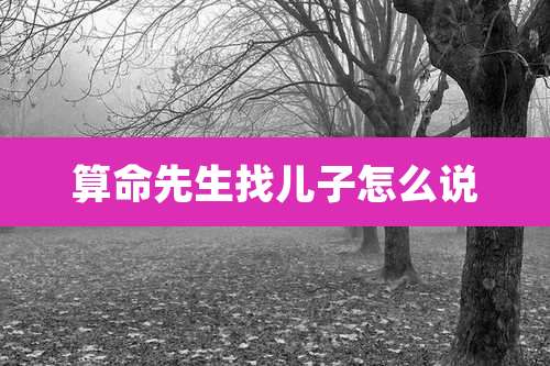 算命先生找儿子怎么说