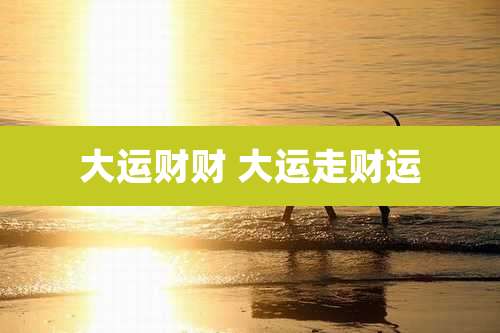 大运财财 大运走财运