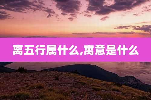 离五行属什么,寓意是什么