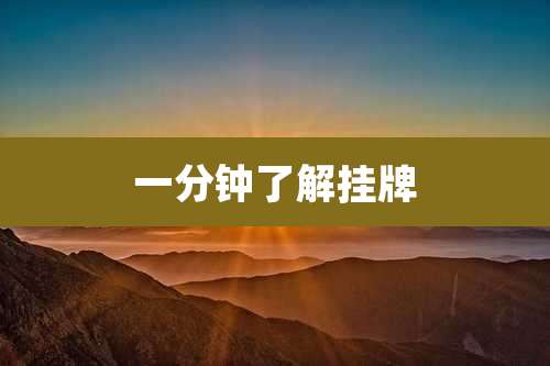 一分钟了解挂牌