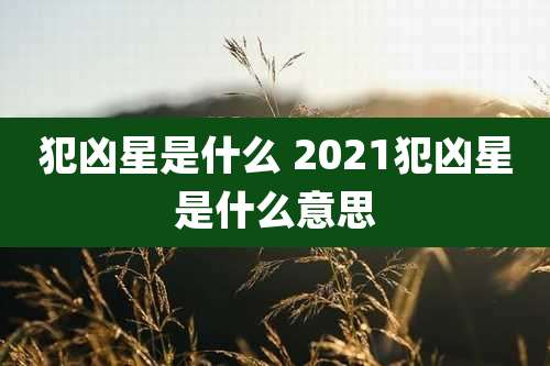 犯凶星是什么 2021犯凶星是什么意思