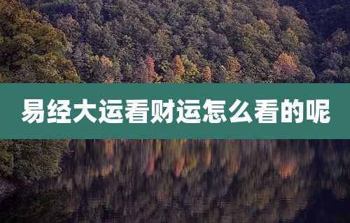 易经大运看财运怎么看的呢