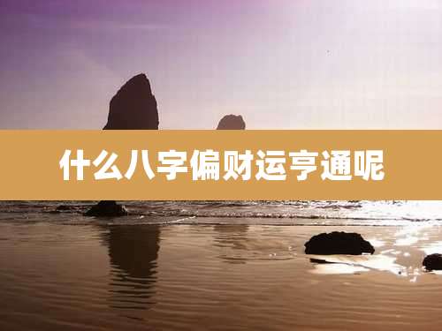 什么八字偏财运亨通呢