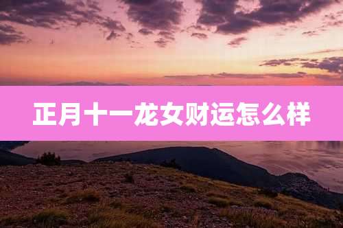 正月十一龙女财运怎么样