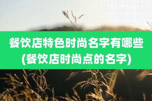 餐饮店特色时尚名字有哪些(餐饮店时尚点的名字)