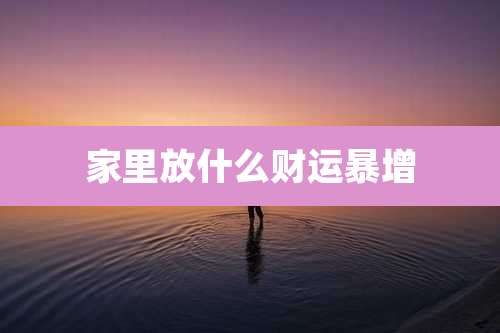 家里放什么财运暴增