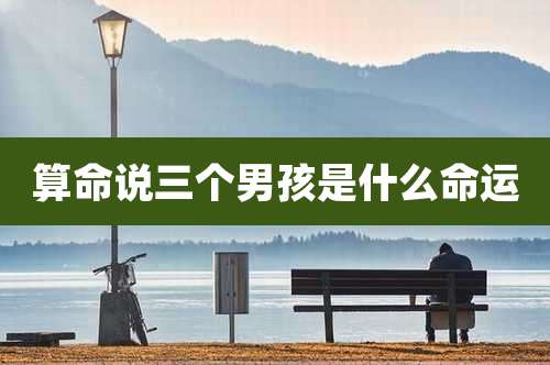 算命说三个男孩是什么命运
