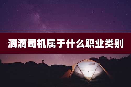 滴滴司机属于什么职业类别